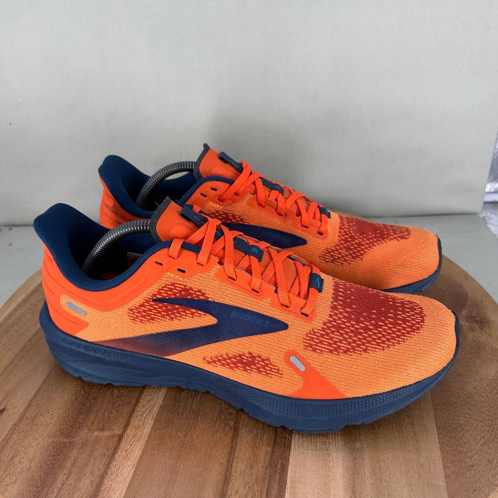 Brooks Launch 9 Mens Running Shoes Orange Navy Blue 1103861D854 Size 11 D